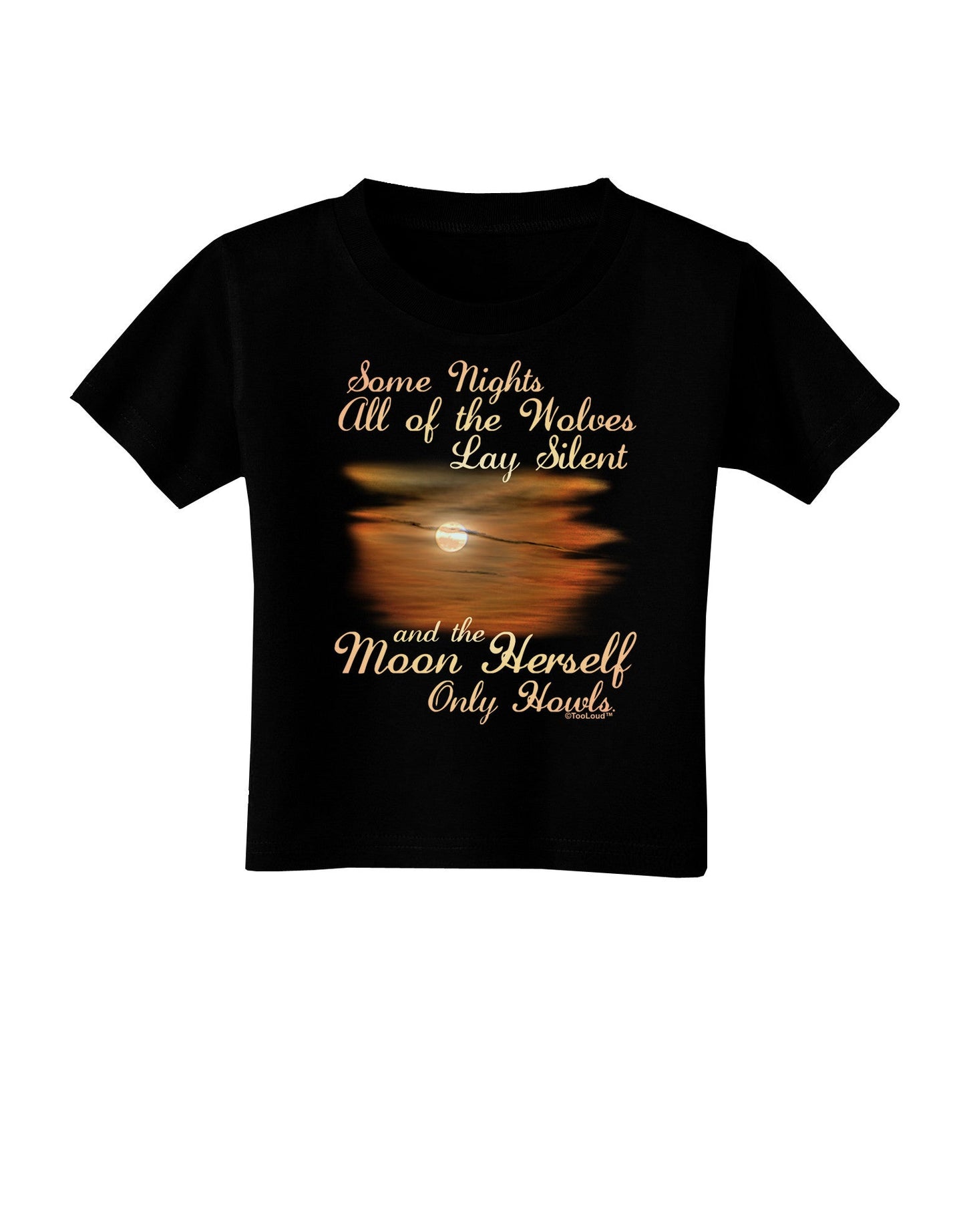 The Moon Herself Howls Toddler T-Shirt Dark-Toddler T-Shirt-TooLoud-Black-2T-Davson Sales