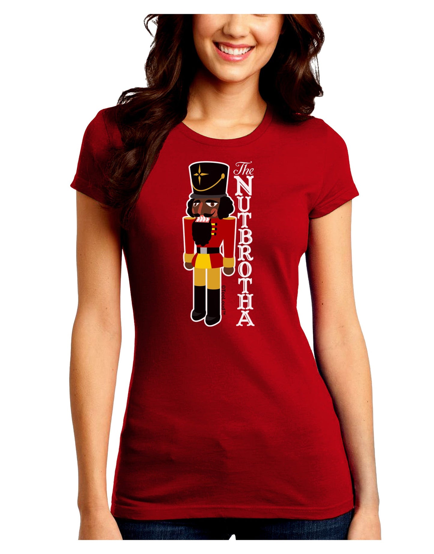 The Nutbrotha - Black Nutcracker Juniors Petite Crew Dark T-Shirt-T-Shirts Juniors Tops-TooLoud-Red-Juniors Fitted Small-Davson Sales
