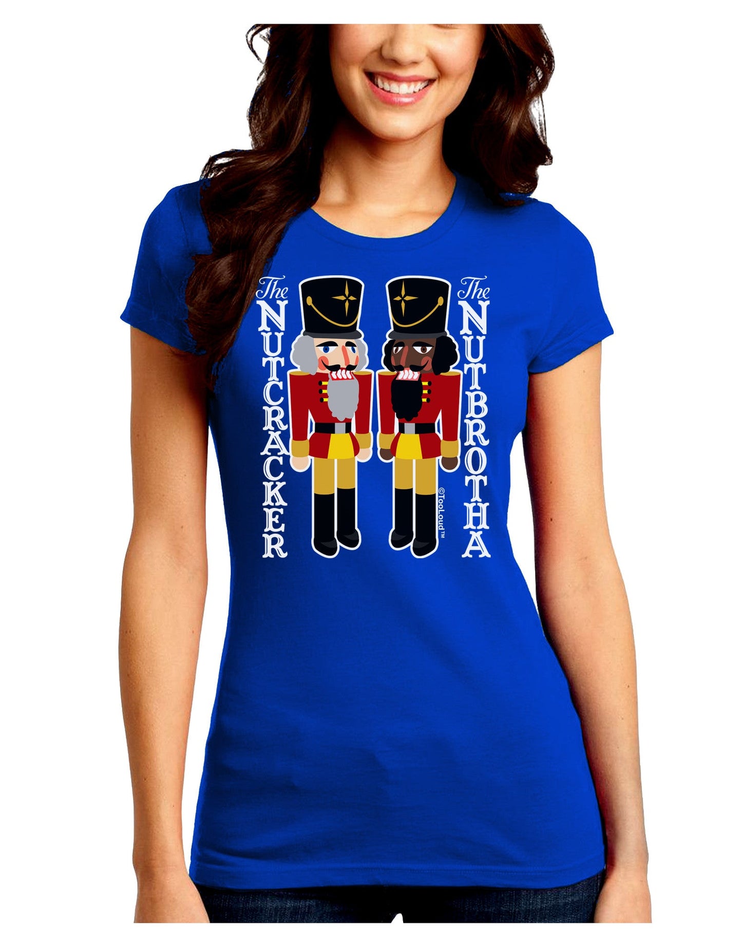 The Nutcracker and Nutbrotha Juniors Petite Crew Dark T-Shirt-T-Shirts Juniors Tops-TooLoud-Royal-Blue-Juniors Fitted Small-Davson Sales