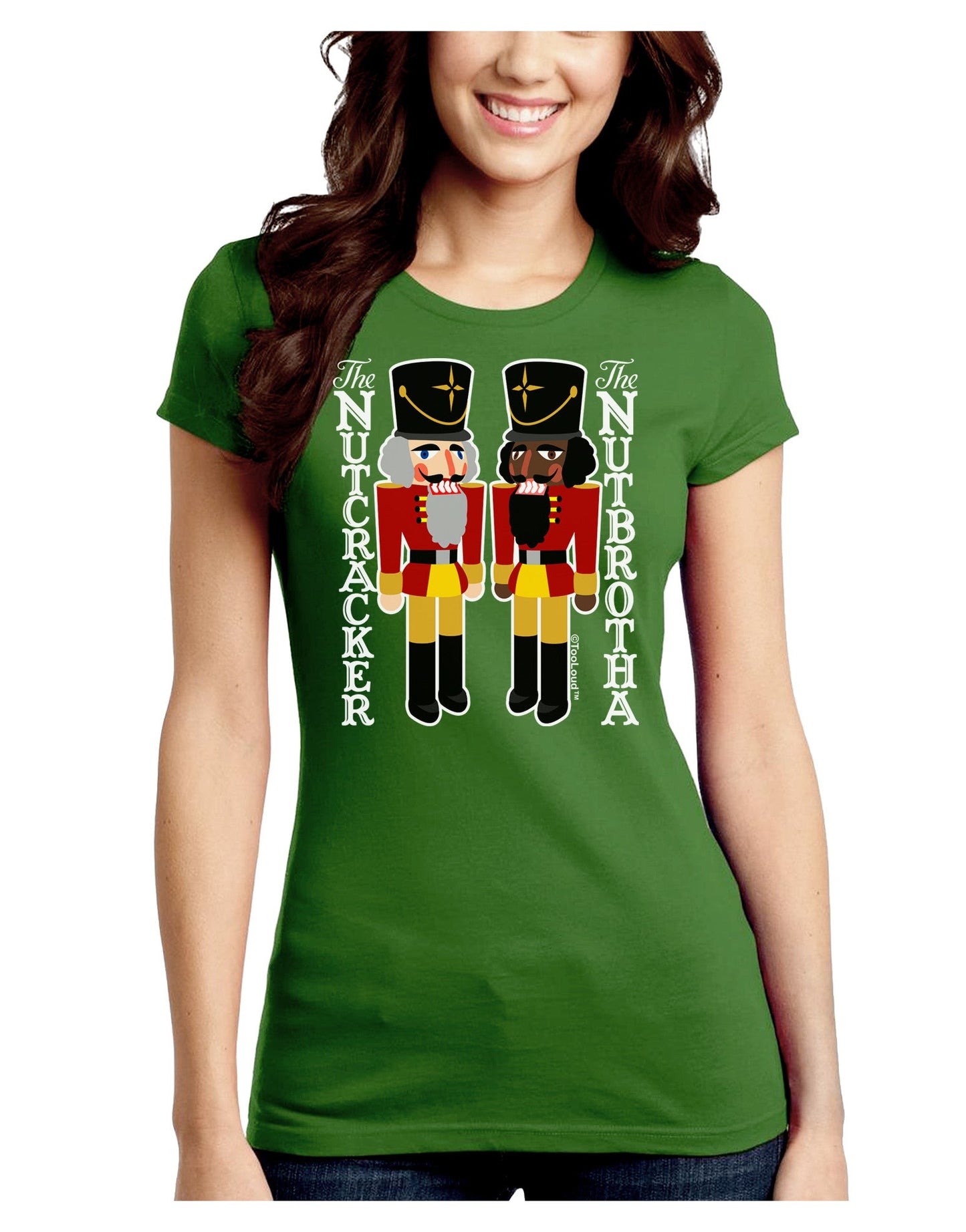 The Nutcracker and Nutbrotha Juniors Petite Crew Dark T-Shirt-T-Shirts Juniors Tops-TooLoud-Kiwi-Green-Juniors Fitted Small-Davson Sales