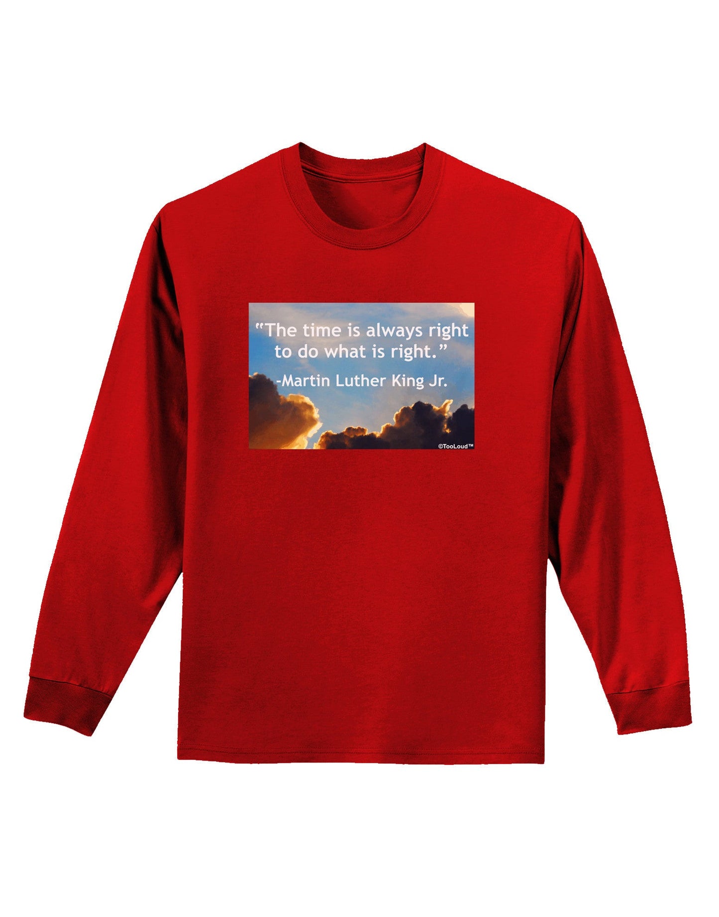The Time Is Always Right Adult Long Sleeve Dark T-Shirt-TooLoud-Red-Small-Davson Sales