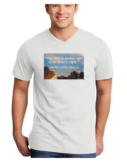 The Time Is Always Right Adult V-Neck T-shirt-Mens V-Neck T-Shirt-TooLoud-White-Small-Davson Sales