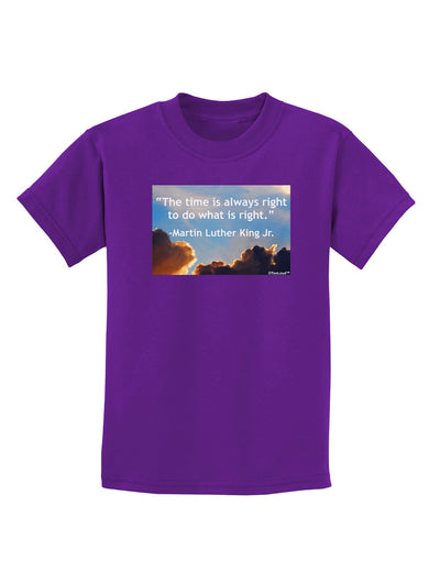 The Time Is Always Right Childrens Dark T-Shirt-Childrens T-Shirt-TooLoud-Purple-X-Small-Davson Sales