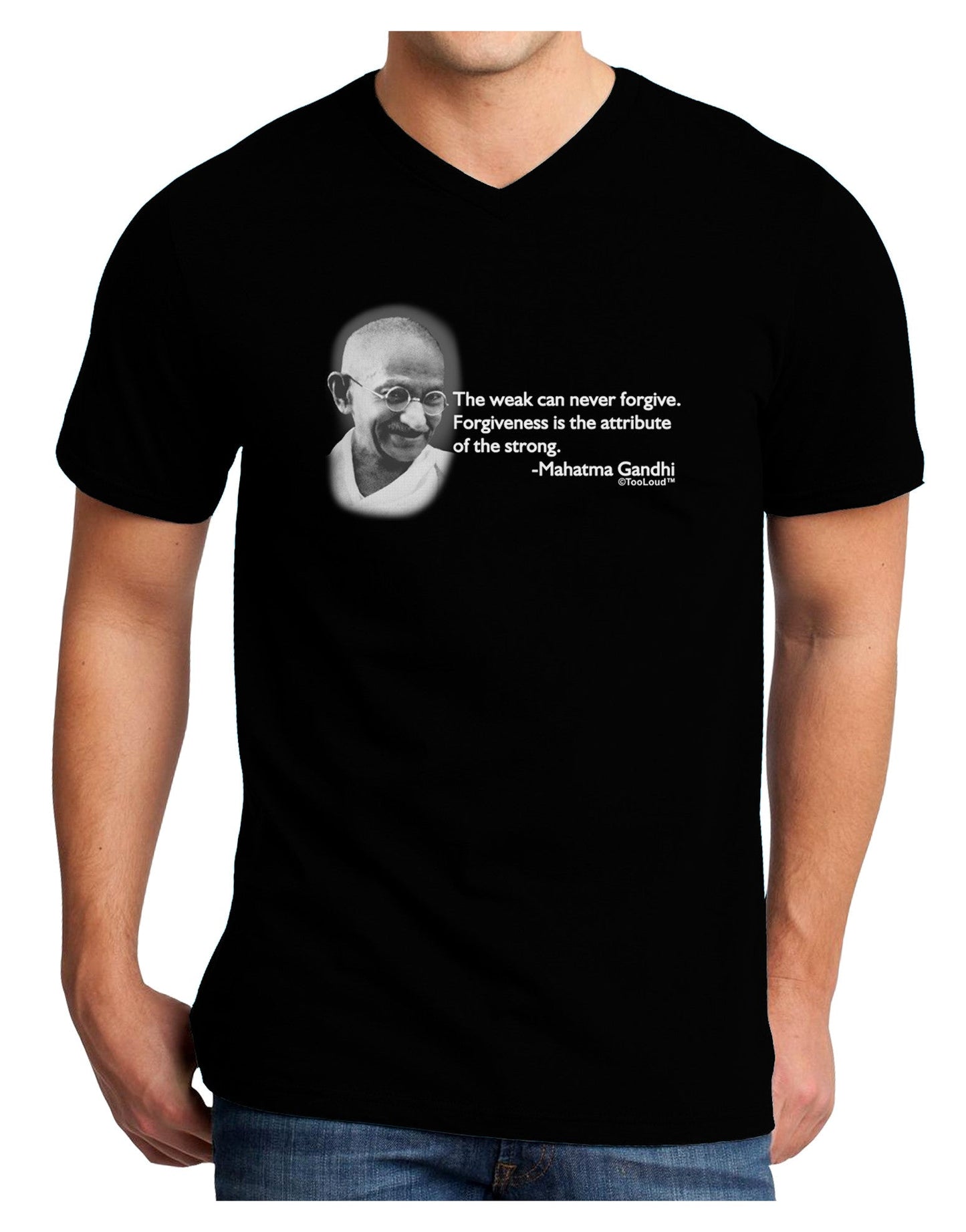 The Weak Can Never Forgive Adult Dark V-Neck T-Shirt-Mens V-Neck T-Shirt-TooLoud-Black-Small-Davson Sales