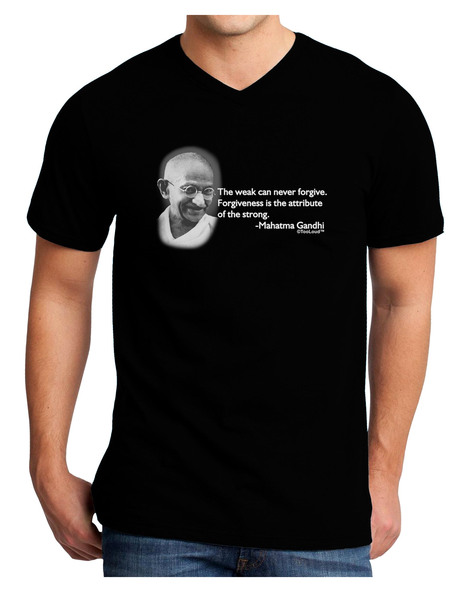 The Weak Can Never Forgive Adult Dark V-Neck T-Shirt-Mens V-Neck T-Shirt-TooLoud-Black-Small-Davson Sales
