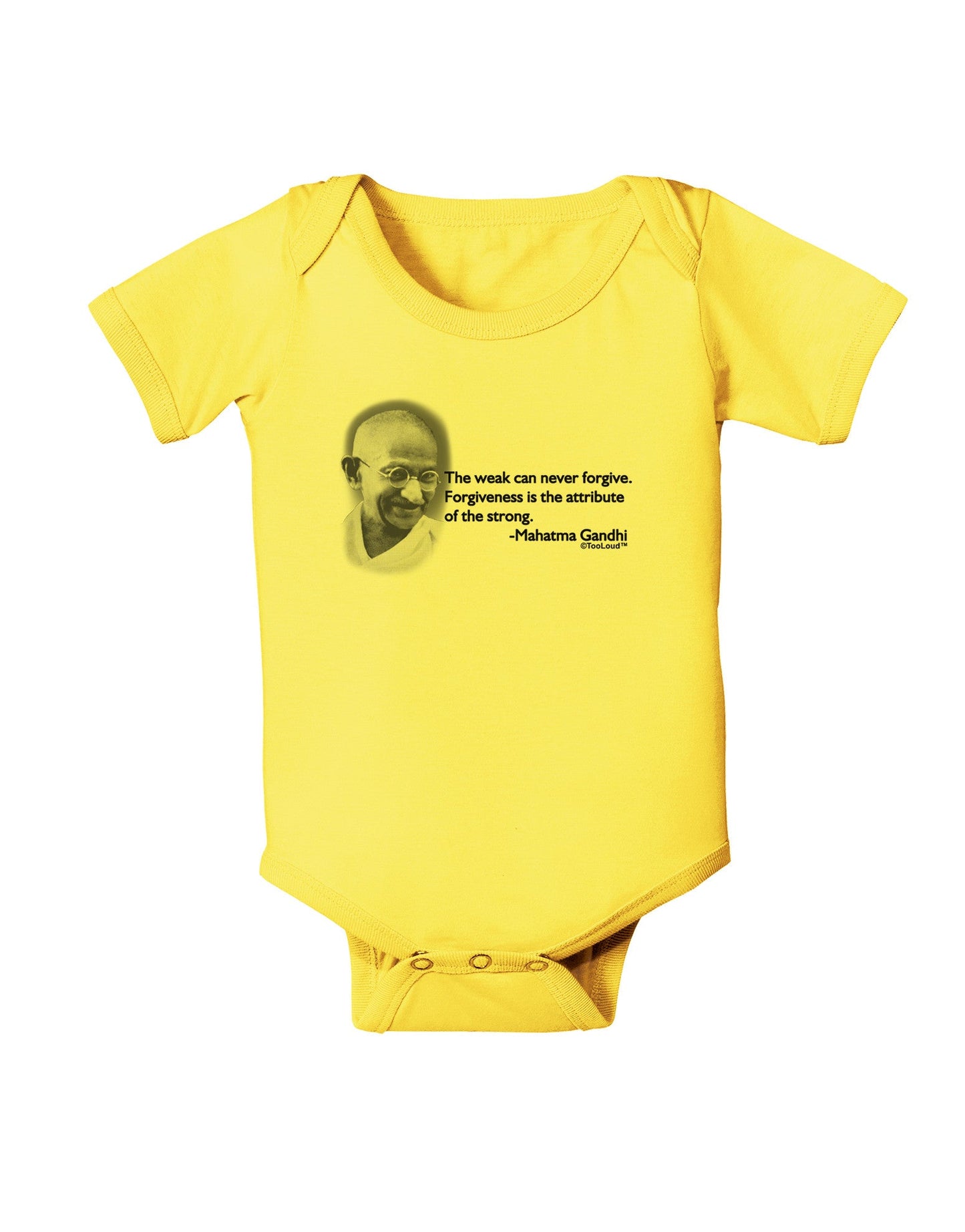 The Weak Can Never Forgive Baby Romper Bodysuit-Baby Romper-TooLoud-Yellow-06-Months-Davson Sales