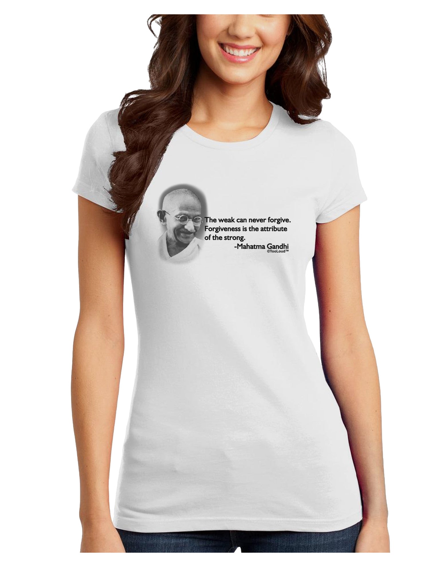 The Weak Can Never Forgive Juniors Petite T-Shirt-T-Shirts Juniors Tops-TooLoud-White-Juniors Fitted X-Small-Davson Sales
