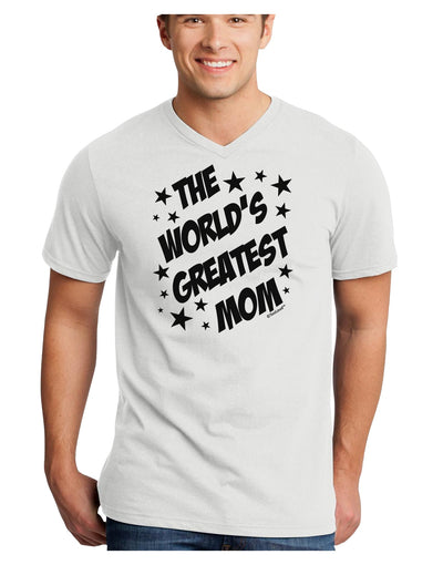 The World's Greatest Mom - Superhero Style Adult V-Neck T-shirt by TooLoud-Mens V-Neck T-Shirt-TooLoud-White-Small-Davson Sales