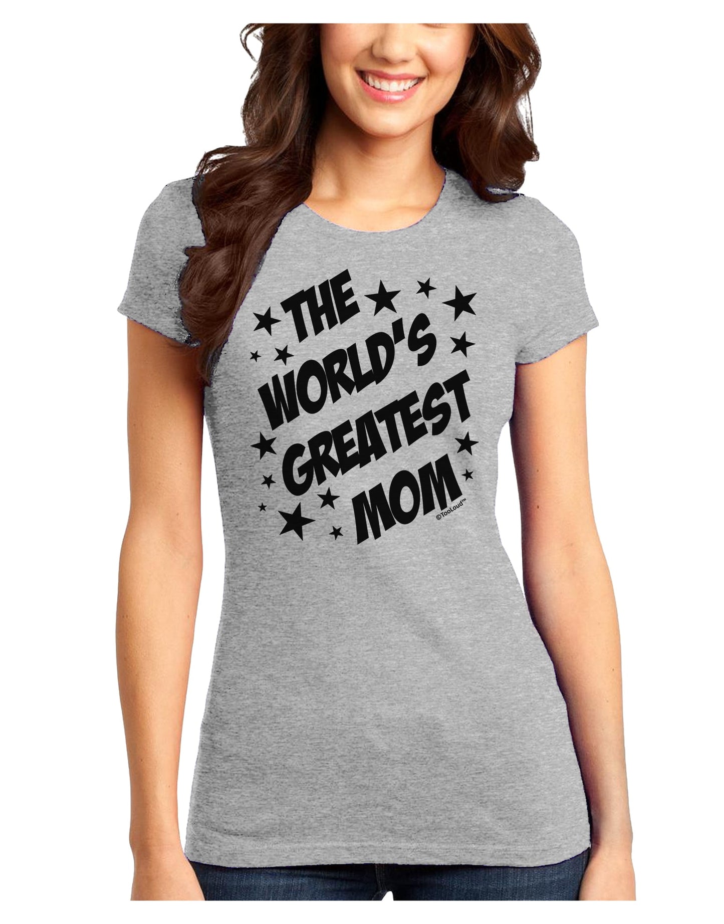 The World's Greatest Mom - Superhero Style Juniors T-Shirt by TooLoud-Womens Juniors T-Shirt-TooLoud-Ash-Gray-Juniors Fitted X-Small-Davson Sales