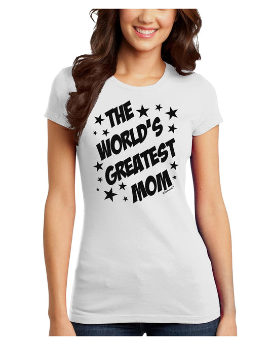 The World's Greatest Mom - Superhero Style Juniors T-Shirt by TooLoud-Womens Juniors T-Shirt-TooLoud-White-Juniors Fitted X-Small-Davson Sales