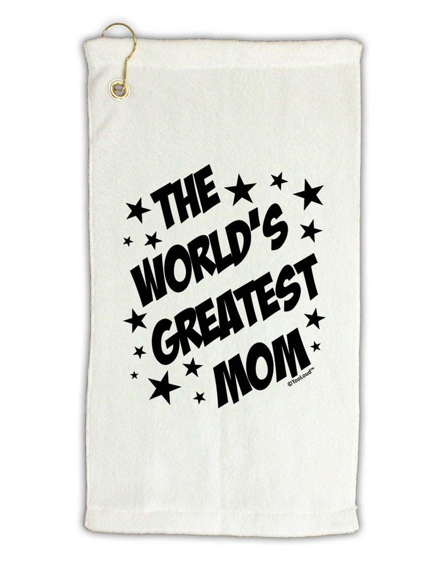 The World's Greatest Mom - Superhero Style Micro Terry Gromet Golf Towel 16 x 25 inch by TooLoud-Golf Towel-TooLoud-White-Davson Sales