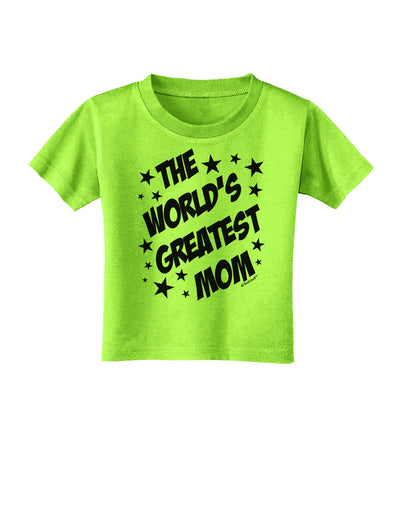 The World's Greatest Mom - Superhero Style Toddler T-Shirt by TooLoud-Toddler T-Shirt-TooLoud-Lime-Green-2T-Davson Sales