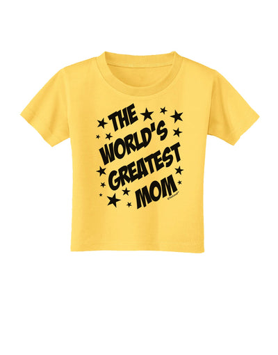 The World's Greatest Mom - Superhero Style Toddler T-Shirt by TooLoud-Toddler T-Shirt-TooLoud-Yellow-2T-Davson Sales