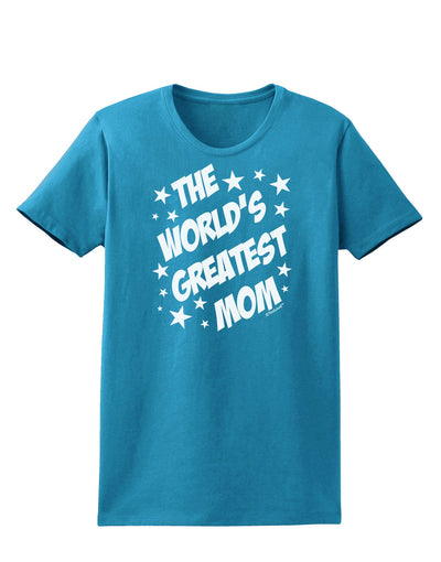 The World's Greatest Mom - Superhero Style Womens Dark T-Shirt by TooLoud-Womens T-Shirt-TooLoud-Turquoise-X-Small-Davson Sales