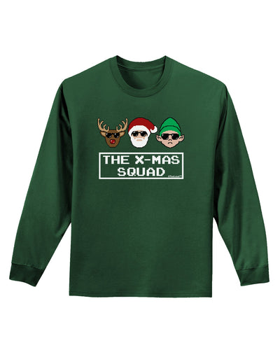 The X-mas Squad Text Adult Long Sleeve Dark T-Shirt-TooLoud-Dark-Green-Small-Davson Sales