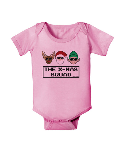 The X-mas Squad Text Baby Romper Bodysuit-Baby Romper-TooLoud-Pink-06-Months-Davson Sales