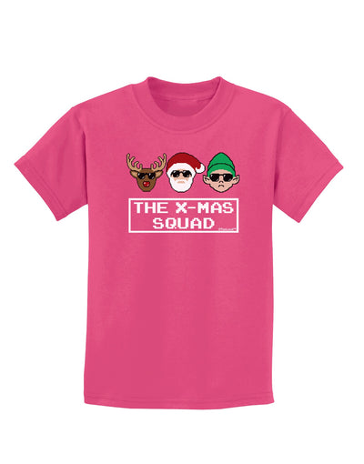 The X-mas Squad Text Childrens Dark T-Shirt-Childrens T-Shirt-TooLoud-Sangria-X-Small-Davson Sales