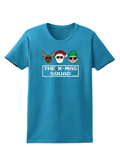 The X-mas Squad Text Womens Dark T-Shirt-TooLoud-Turquoise-X-Small-Davson Sales