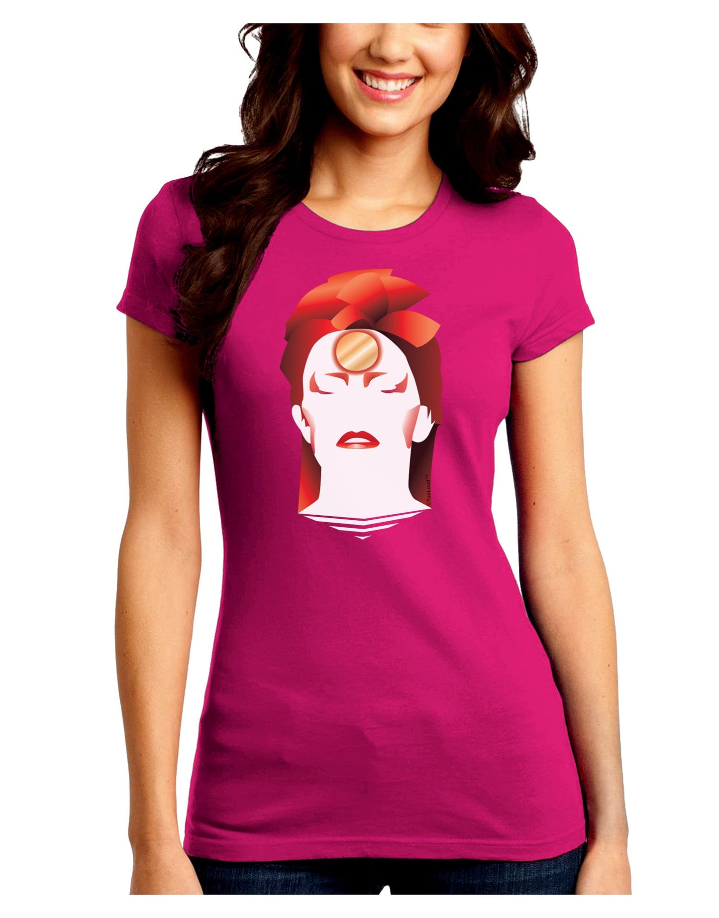 The Zig Juniors Petite Crew Dark T-Shirt-T-Shirts Juniors Tops-TooLoud-Hot-Pink-Juniors Fitted Small-Davson Sales