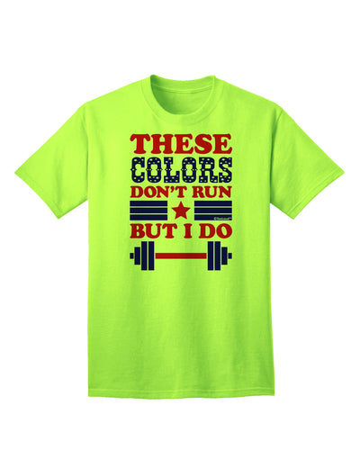 These Colors Don't Run But I Do - Patriotic Workout Adult T-Shirt-Mens T-Shirt-TooLoud-Neon-Green-Small-Davson Sales