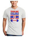 These Colors Don't Run But I Do - Patriotic Workout Adult V-Neck T-shirt-Mens V-Neck T-Shirt-TooLoud-White-Small-Davson Sales