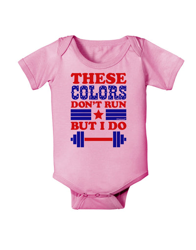 These Colors Don't Run But I Do - Patriotic Workout Baby Romper Bodysuit-Baby Romper-TooLoud-Light-Pink-06-Months-Davson Sales