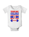 These Colors Don't Run But I Do - Patriotic Workout Baby Romper Bodysuit-Baby Romper-TooLoud-White-06-Months-Davson Sales