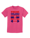 These Colors Don't Run But I Do - Patriotic Workout Childrens T-Shirt-Childrens T-Shirt-TooLoud-Sangria-X-Small-Davson Sales