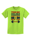 These Colors Don't Run But I Do - Patriotic Workout Childrens T-Shirt-Childrens T-Shirt-TooLoud-Lime-Green-X-Small-Davson Sales