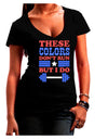 These Colors Don't Run But I Do - Patriotic Workout Juniors V-Neck Dark T-Shirt-Womens V-Neck T-Shirts-TooLoud-Black-Juniors Fitted Small-Davson Sales