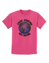 Think Globally Act Locally - Globe Childrens T-Shirt-Childrens T-Shirt-TooLoud-Sangria-X-Small-Davson Sales