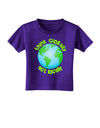 Think Globally Act Locally - Globe Toddler T-Shirt Dark-Toddler T-Shirt-TooLoud-Purple-2T-Davson Sales