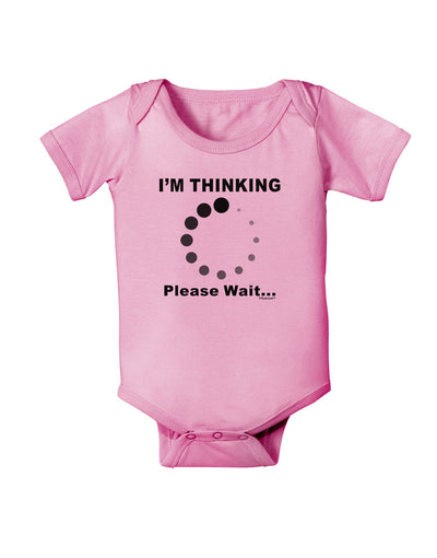 Thinking Please Wait Baby Romper Bodysuit-Baby Romper-TooLoud-Pink-06-Months-Davson Sales