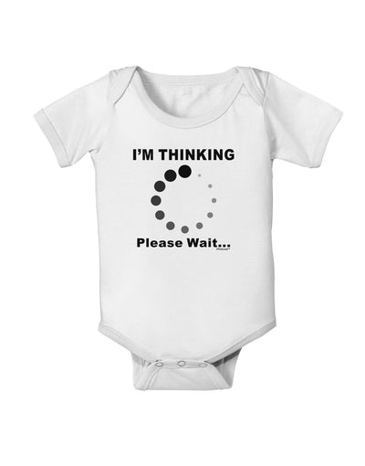 Thinking Please Wait Baby Romper Bodysuit-Baby Romper-TooLoud-White-06-Months-Davson Sales