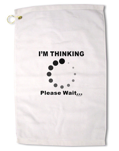 Thinking Please Wait Premium Cotton Golf Towel - 16 x 25 inch-Golf Towel-TooLoud-16x25"-Davson Sales