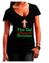 This Gal Is Ready For Christmas Juniors V-Neck Dark T-Shirt-Womens V-Neck T-Shirts-TooLoud-Black-Juniors Fitted Small-Davson Sales