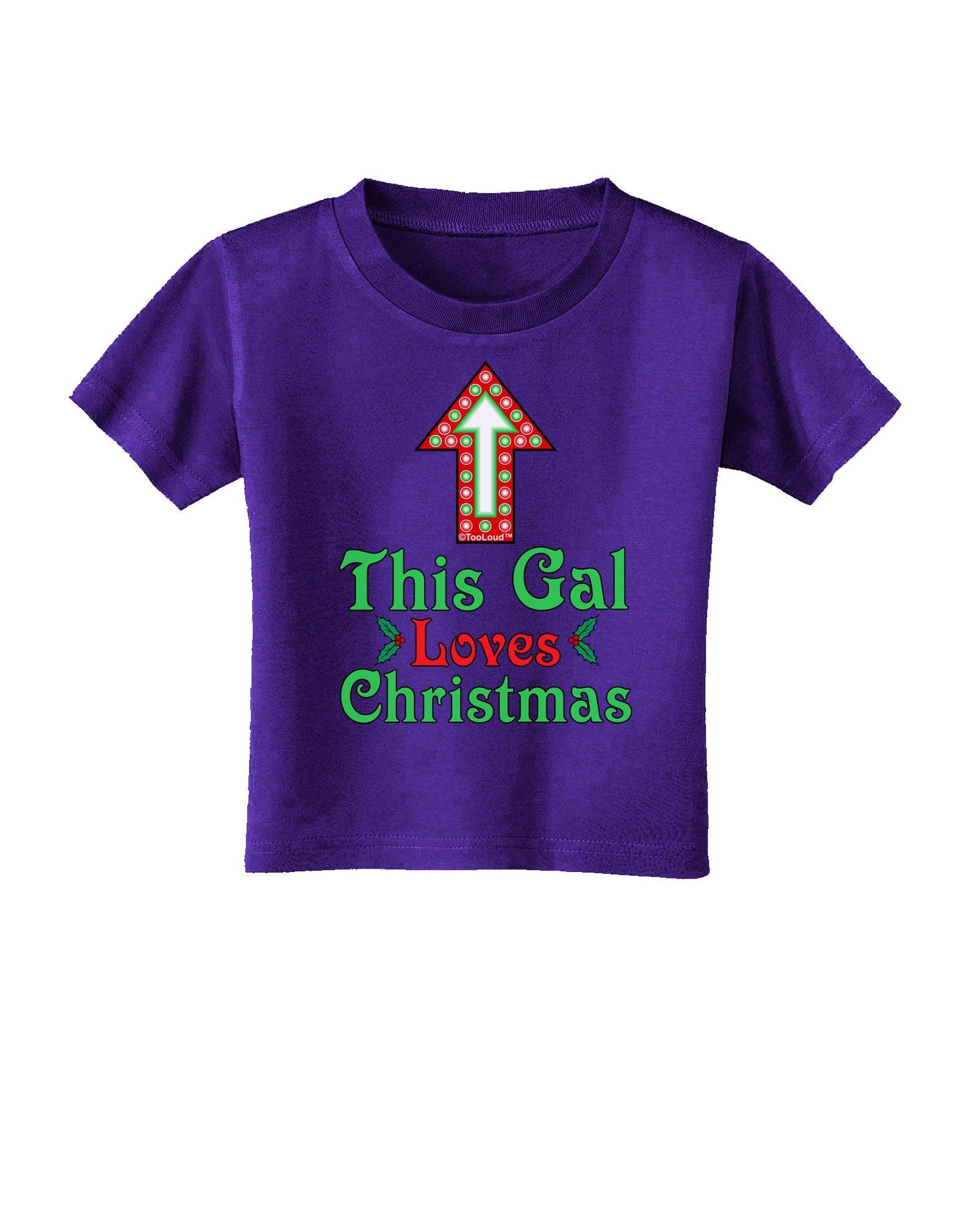 This Gal Loves Christmas Cute Toddler T-Shirt Dark-Toddler T-Shirt-TooLoud-Purple-2T-Davson Sales