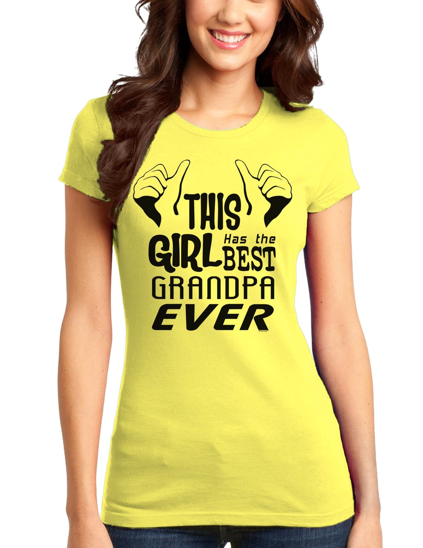 This Girl Has The Best Grandpa Ever Juniors T-Shirt-Womens Juniors T-Shirt-TooLoud-Yellow-Small-Davson Sales