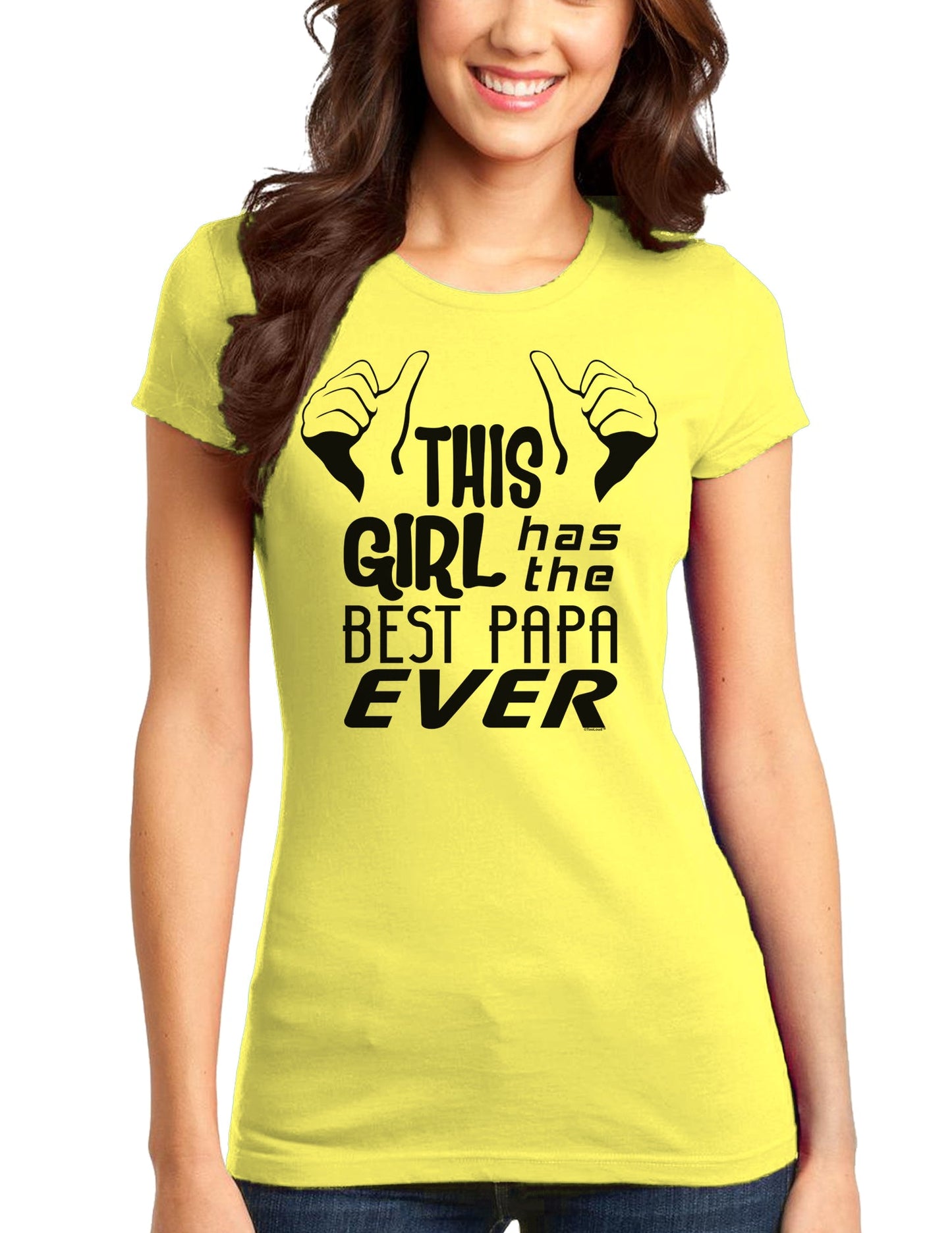 This Girl Has the Best Papa Ever Juniors T-Shirt-Womens Juniors T-Shirt-TooLoud-Yellow-Juniors Fitted XS-Davson Sales