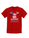 This Girl Loves America Childrens Dark T-Shirt-Childrens T-Shirt-TooLoud-Red-X-Small-Davson Sales