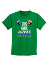 This Girl Loves America Childrens Dark T-Shirt-Childrens T-Shirt-TooLoud-Kelly-Green-X-Small-Davson Sales