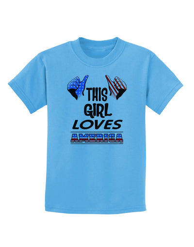 This Girl Loves America Childrens T-Shirt-Childrens T-Shirt-TooLoud-Aquatic-Blue-X-Small-Davson Sales