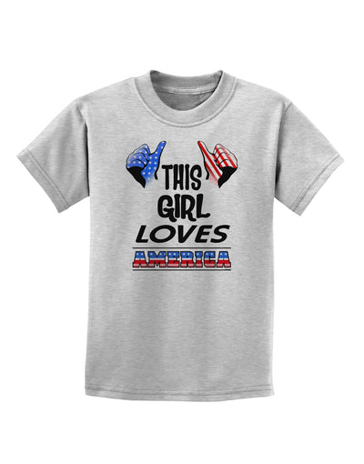 This Girl Loves America Childrens T-Shirt-Childrens T-Shirt-TooLoud-AshGray-X-Small-Davson Sales