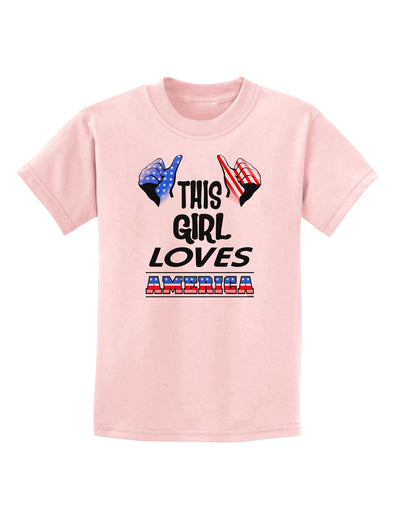 This Girl Loves America Childrens T-Shirt-Childrens T-Shirt-TooLoud-PalePink-X-Small-Davson Sales