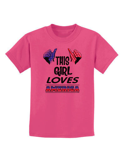 This Girl Loves America Childrens T-Shirt-Childrens T-Shirt-TooLoud-Sangria-X-Small-Davson Sales