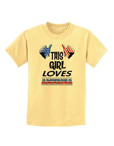 This Girl Loves America Childrens T-Shirt-Childrens T-Shirt-TooLoud-Daffodil-Yellow-X-Small-Davson Sales