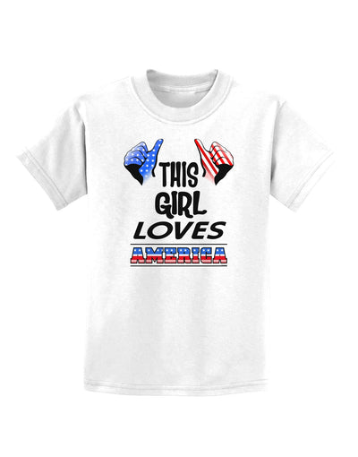 This Girl Loves America Childrens T-Shirt-Childrens T-Shirt-TooLoud-White-X-Small-Davson Sales