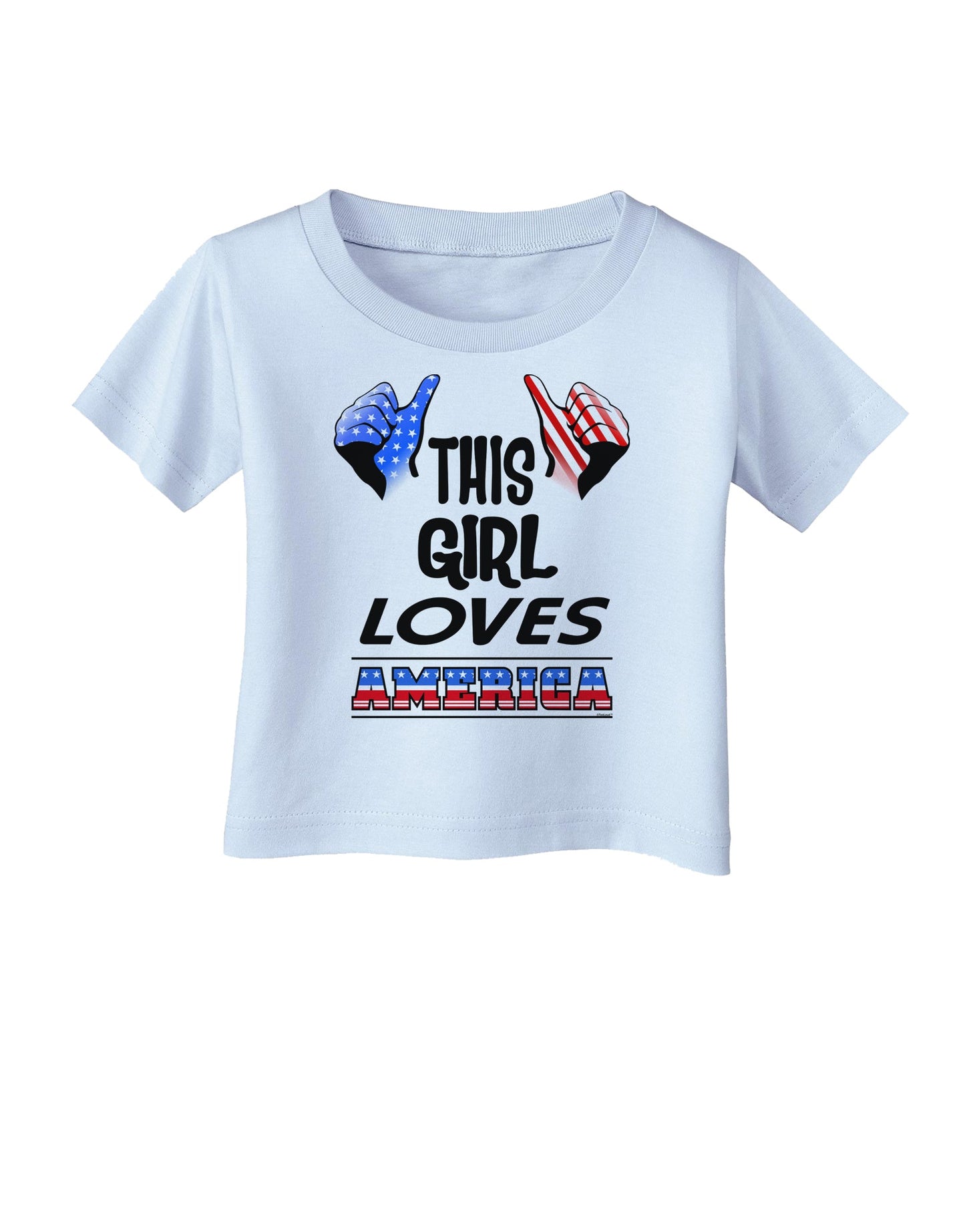 This Girl Loves America Infant T-Shirt-Infant T-Shirt-TooLoud-Light-Blue-06-Months-Davson Sales