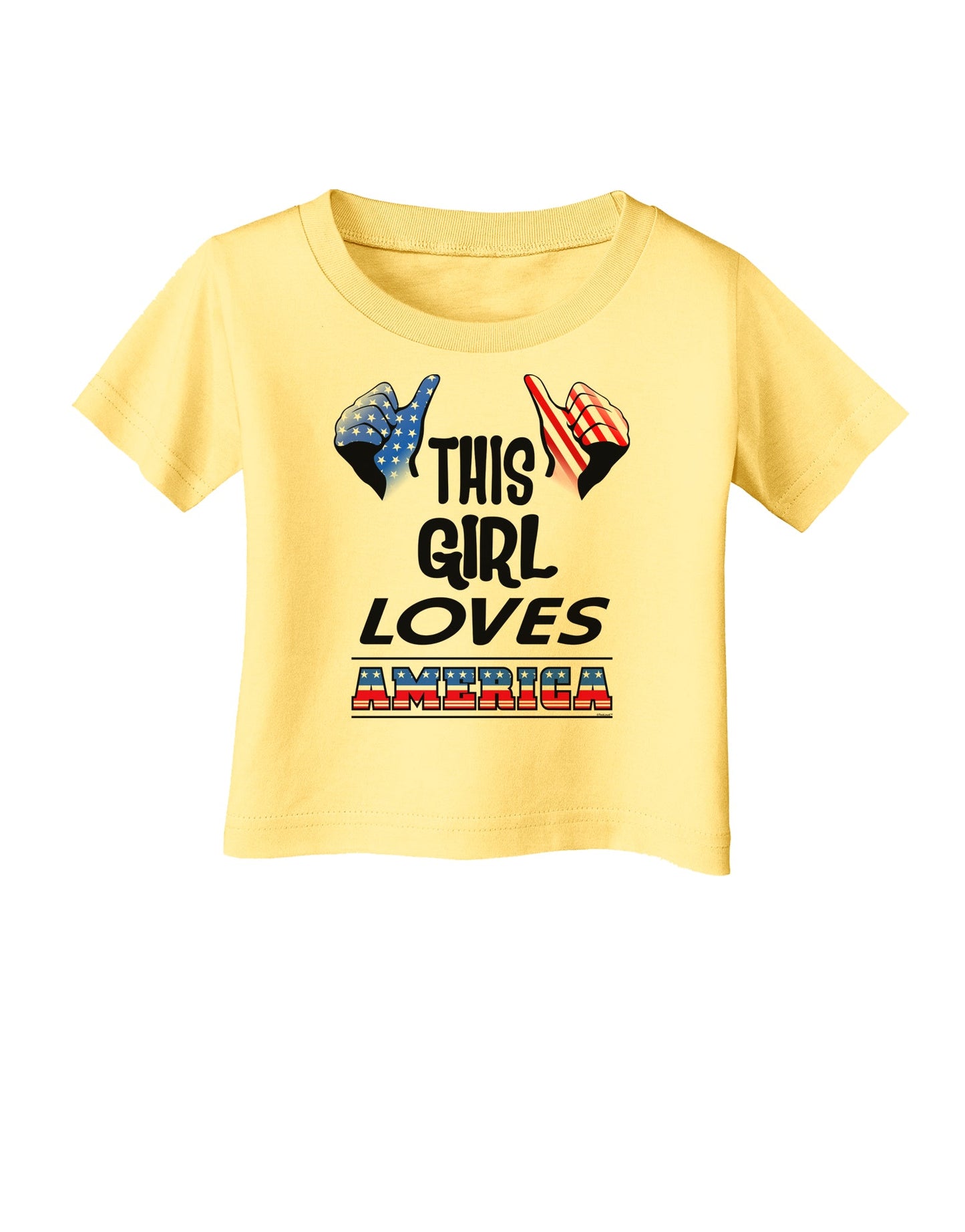 This Girl Loves America Infant T-Shirt-Infant T-Shirt-TooLoud-Daffodil-Yellow-06-Months-Davson Sales