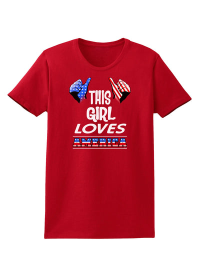 This Girl Loves America Womens Dark T-Shirt-TooLoud-Red-X-Small-Davson Sales